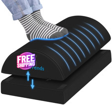 Reposapiés para debajo del escritorio con funda lavable, 2 alturas ajustables