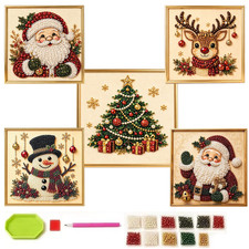 DIY Christmas Pearl Diamond Painting Art Kit 3D Pearl Beads Art Craft Wall Decor