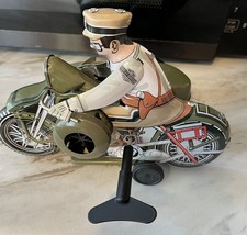 Harley Davidson TinToy WindUp Motorcycle Sidecar Reproduction 1950s