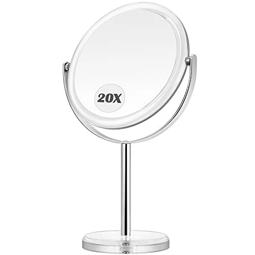 MIYADIVA 20X Magnifying makeup mirror Double Sided 1X 20X magnifying mirror