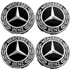 4x Mercedes Black Alloy Wheel Centre Hub Caps 75mm A B C E S M Class ML CLA GLA