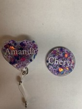 Retractable Badge Reel ID Holder - Purple Mer...