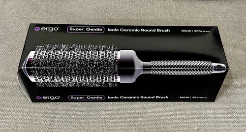 Ergo ERG65 Super Gentle Professional Ionic Ceramic Round Hair Brush - NEW!!