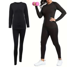 Women's Base Layer Compression Shirt Round NeckFleece Liner Thermal Underwear US
