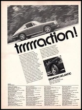 1969 Semperit Tires Porsche 911 Coupe Vintage Print Ad Time Lapse Trees Wall Art