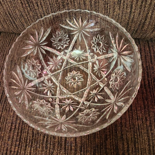 Anchor Hocking Glass Bowl 10.5” STAR OF DAVID