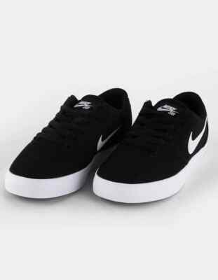 NWB NIKE Youth SB Check Canvas Kids Shoes 905373-003 Black /White