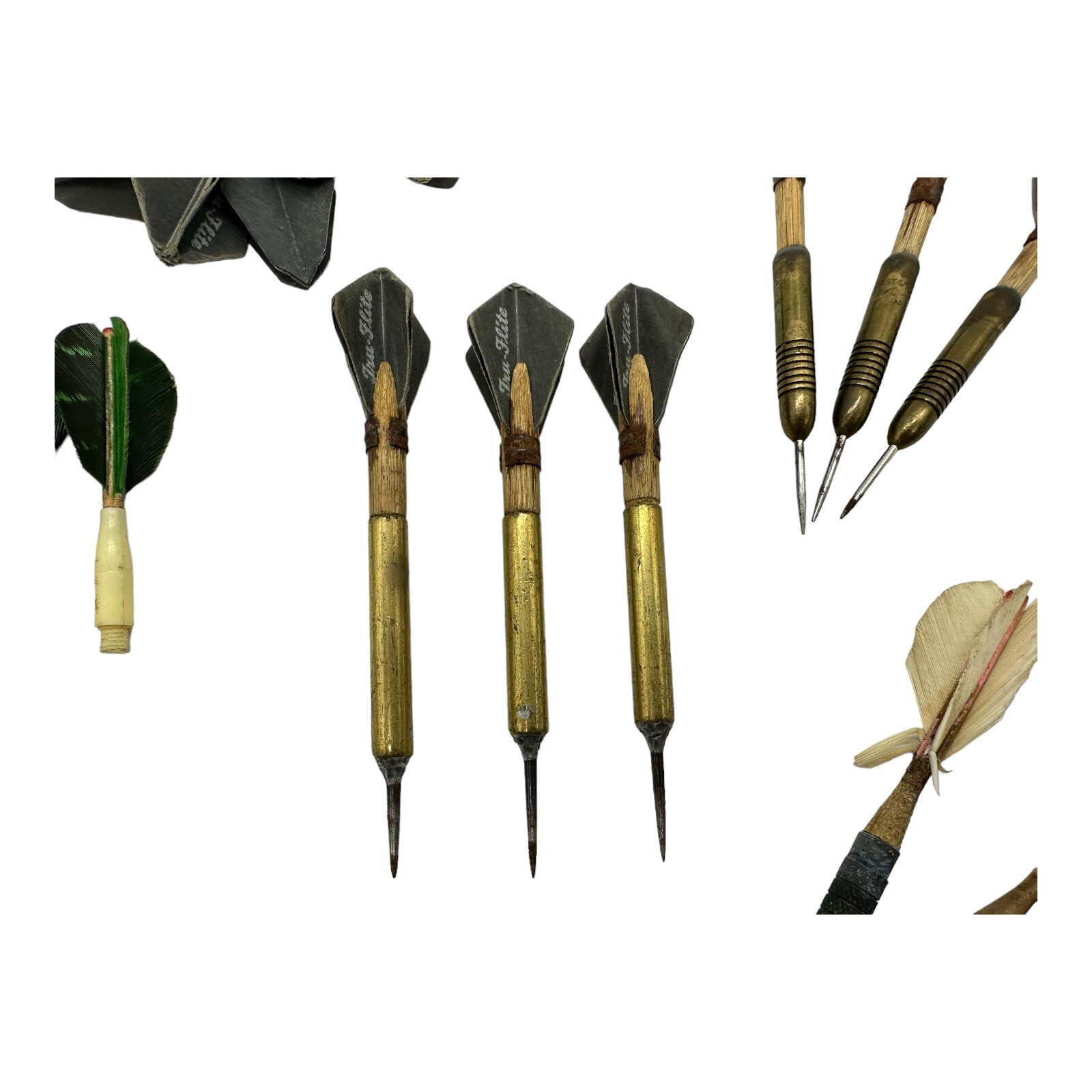 COLLECTION OF ANTIQUE / VINTAGE DARTS 12 IN TOTAL 4 SETS AND EXTRAS