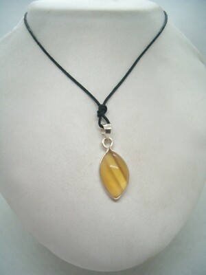 SILVER 925 Pendant with Natural FLUORITE Hardstone Necklace Cozzi Gioielli