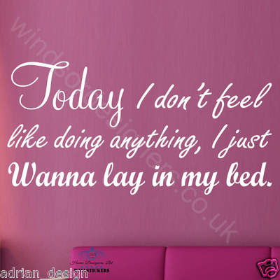 LAZY SONG Wandbild Vinyl Aufkleber Zitat Dekor Bruno Mars Schlafzimmer Abziehbild Design