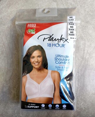 Playtex 18 Hour ULTIMATE Shoulder COMFORT 4693 WireFree BLACK [CHOOSE SIZE] *New
