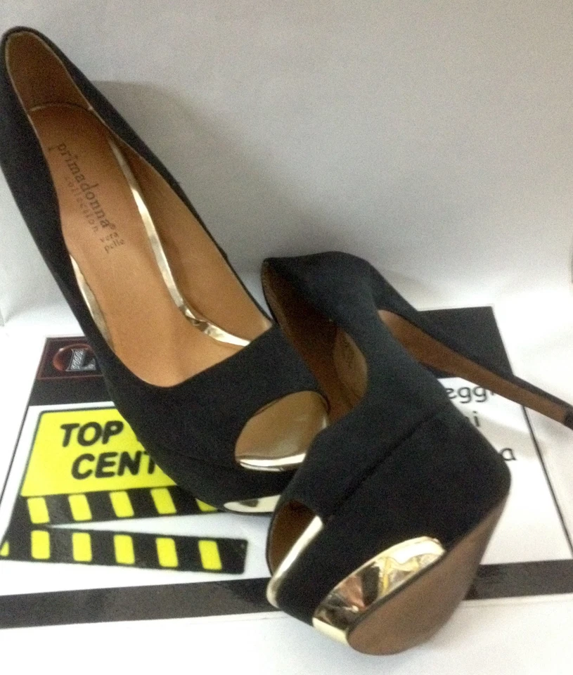 Primadonna Scarpe da Donna n°38 Vera Pelle Punta in Metallo col Tacco Nere usate - Immagine 4 di 4