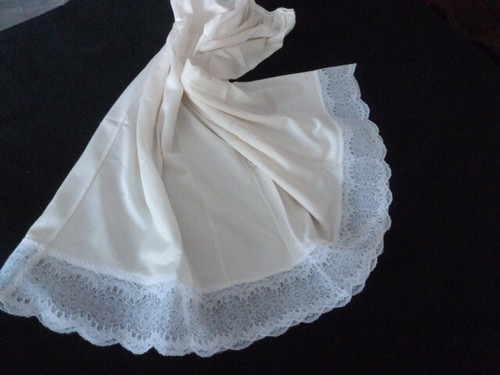 Jupon Vintage Dentelle Taille élastique 36/38/40, Crème, Longueur 44 Cm