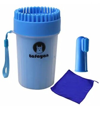 Tafayan dog Paw Grooming / bathing / scrub / toothbrush kit  (Size Medium)