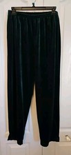 UnBranded Vintage 80's Velour Pull On Elastic Waist Pants Green Size L Petite