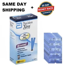 Same day 🚚 100 Precision Xtra Blood Glucose Test Strips Sealed NEW box Exp 2026