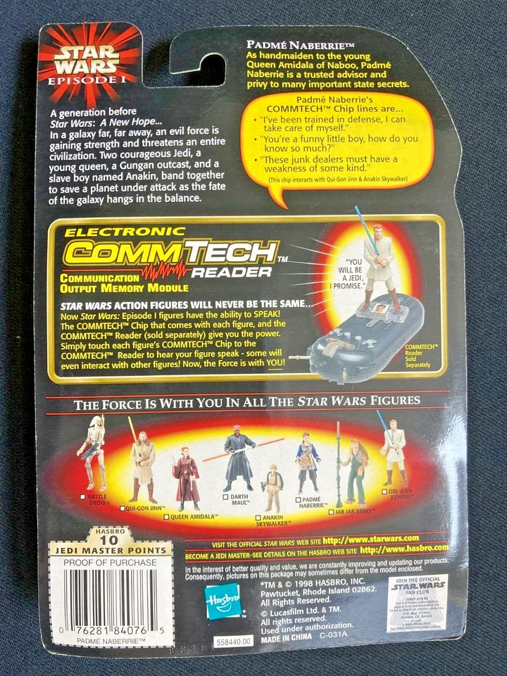 Guerra de las Galaxias Episodio 1 PADME NABERRIE con Chip Commtech 1998 NUEVO Ventas al por menor hasta $75 Foto 3 de 3