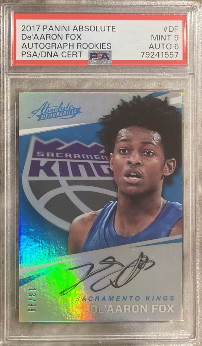 NBAカード　DeAaron Fox absolute  RC auto 2017 Panini Absolute De'Aaron Fox Autograph Rookies PSA 9 | eBay