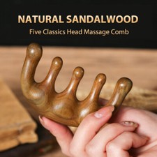 Head Meridian Massage Comb Acupuncture Therapy Hair Gua Sha Massager Tool Wood