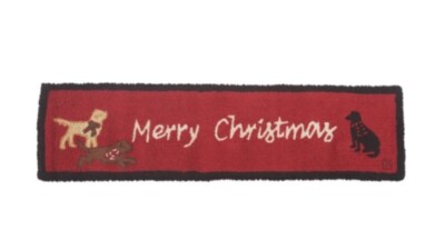 NWT Chandler 4 Corners Christmas Lab Labrador Dog Hearth Rug Runner 1' X 4'