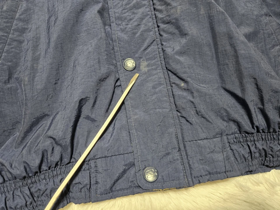 Vintage Michigan Wolverines Puffer Full Zip XL Jacket Starter Collared FLAWS* - Image 4 of 4