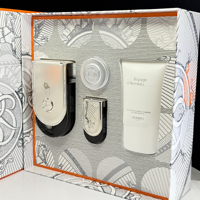 NEW Voyage D'Hermes by Hermes 3.3 oz / 100 ml Parfum 4 Pieces Gift