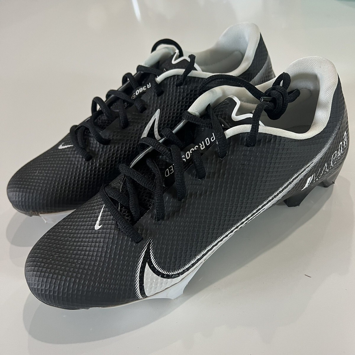 Nike Vapor Edge Speed 360 Football Cleats Black White CD0082