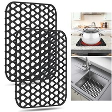 YUBIRD Sink Protectors for Kitchen Sink - 13.58"x 11.6" Sink Mats 2 PCS Silic...
