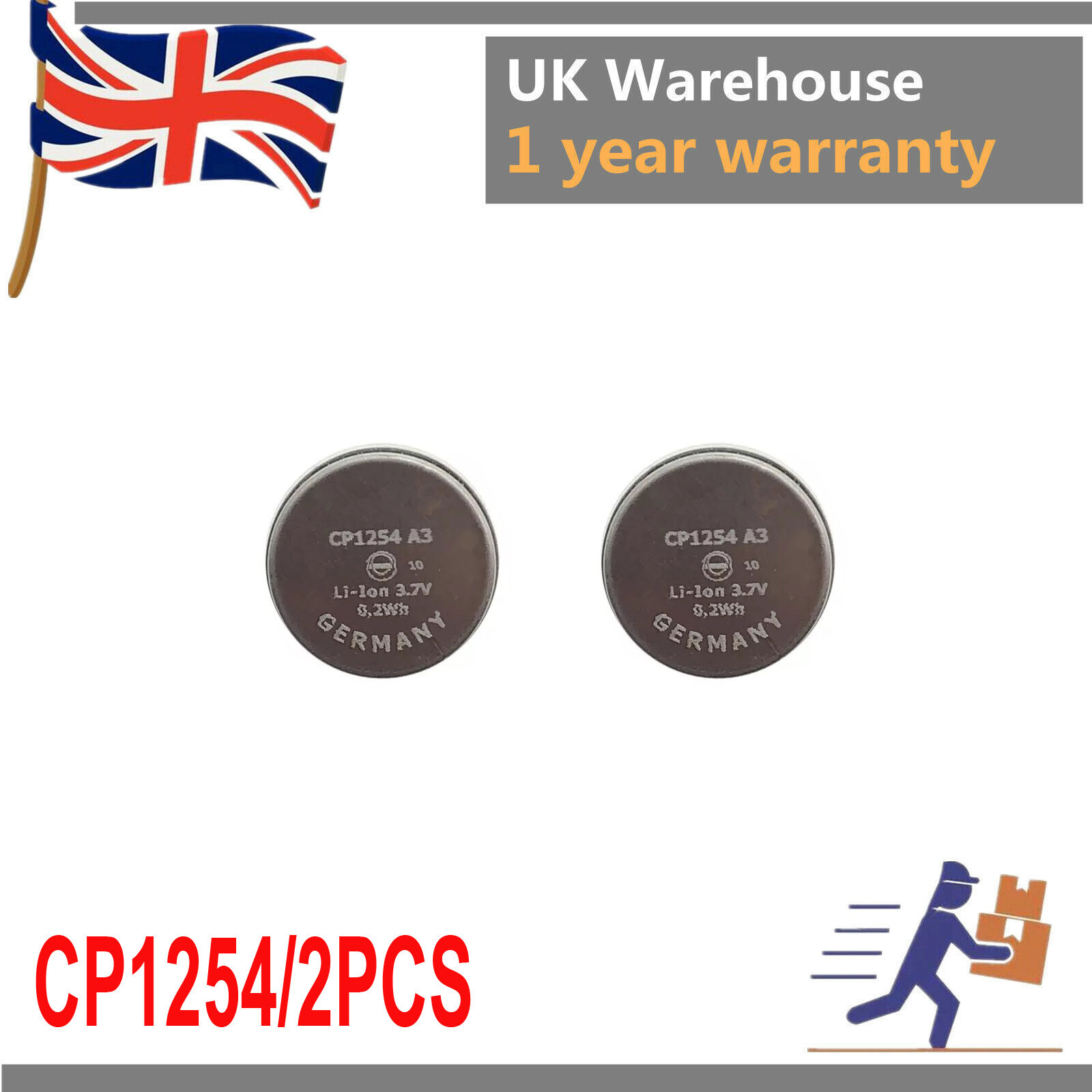 2PCS CP1254 3.7V 60mAh Battery for SONY WF-SP900 WF-1000XM3 wireless earphones