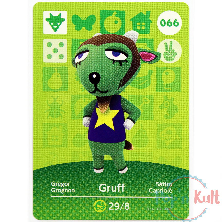 Carte Amiibo Animal Crossing 066 Grognon / Gruff [EUR] Série 1 Near