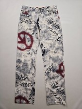 MOSCHINO JEANS PANT Woodstock Peace Print Flower Power Love size 34