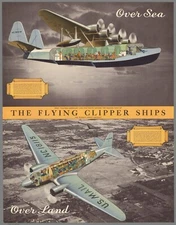 12320.Decor Poster.Vintage Interior wall design.1947 Flying Clipper aviation