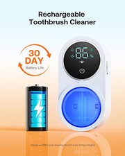 Toothbrush Cleaner and Toothbrush Holder, LED Smart Screen, Charging Wall