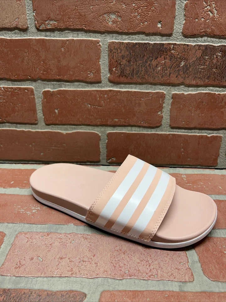adidas 'ADILETTE COMFORT' Pink/White Slide Sandals Women's Size 6 - Image 3 of 4