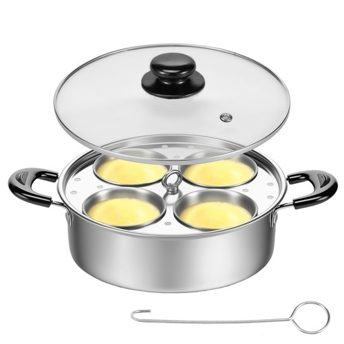 Egg Poacher Stainless Steel Poached Egg Maker Pot Egg Poaching Pan with 4 AU`- - Picture 7 of 11