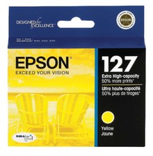 GENUINE Epson 127 Yellow Ink Cartridge for NX530 NX625 WF-3520 WF-3530 WF-3540