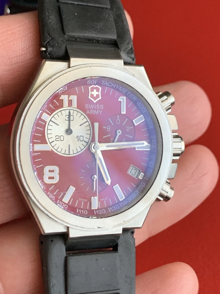 Relógio masculino Swiss Army Convoy cronógrafo 241159! Correia de borracha fabricada na Suíça - Imagem 2 de 4