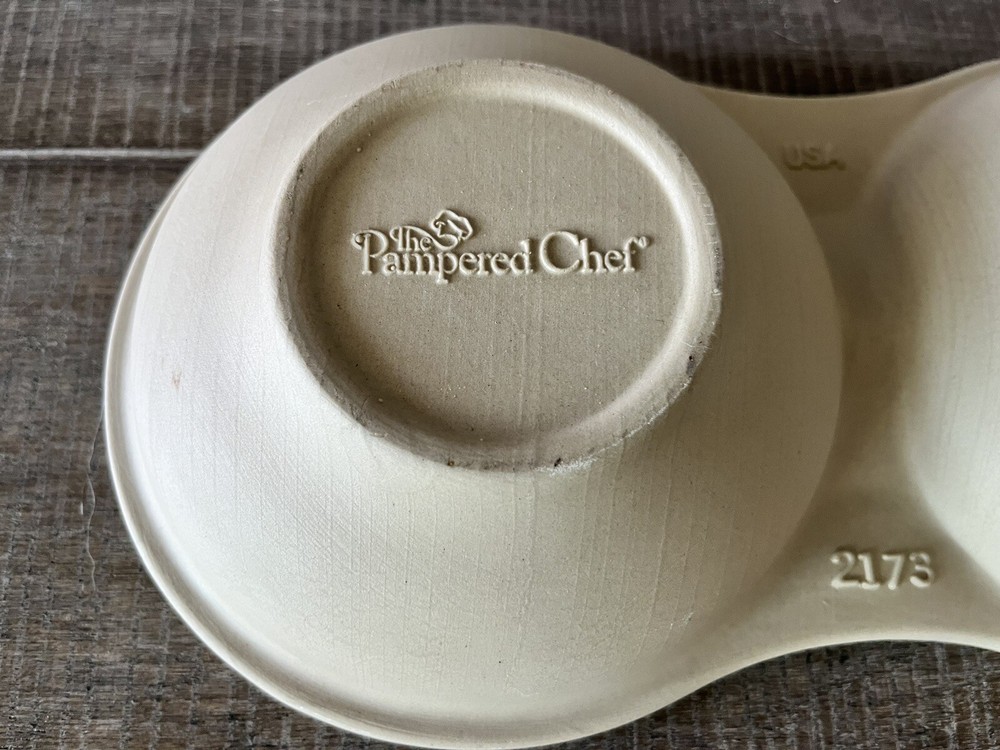 Pampered Chef Stoneware Double Egg Cooker Dish For Microwave 2173 11” X 5” X 2” Pampered Chef Stoneware Double Egg Cooker Dish For Microwave 2173 11” X 5” X 2”
