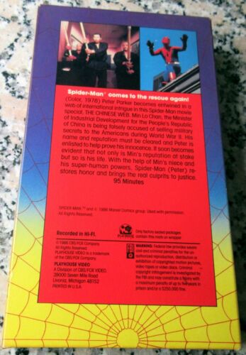 SPIDER-MAN The Chinese Web Live Action 1978 VERY RARE VHS Nicholas Hammond $$$ - Picture 2 of 5