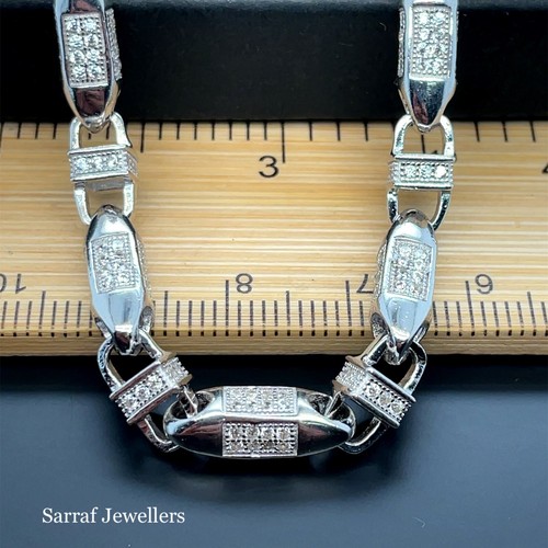 925 Solid Sterling Silver 5mm Heavy Men's Block Chain Necklace 32" New 69gr - Picture 10 of 13