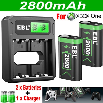 EBL 2x Battery Pack with Charger for Xbox Series X|S/Xbox One X|S Controller