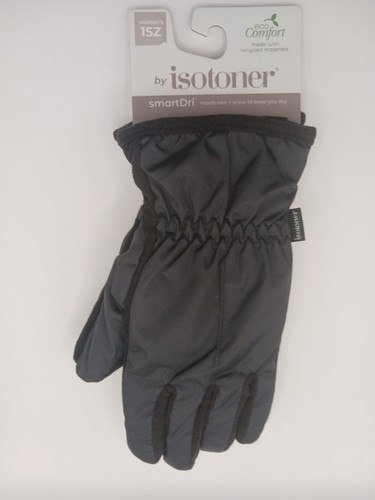 isotoner women's black ecoComfort, smart Dri gloves