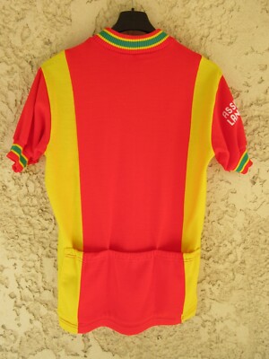 Maillot Cycliste Vintage CYCLO POMMERET – TRICOT NORET – Taille L – Années 70