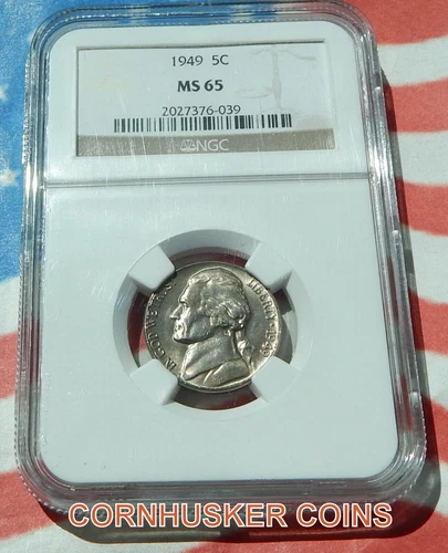 1949 P JEFFERSON NICKEL NGC MS 65 ~ GREAT EYE APPEAL ~ FREE SHIPPING