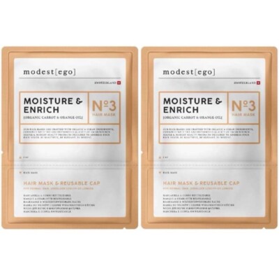 VEGAN  2X Modest Ego Hair Mask+Reusable Cap  Moisture & Enrich   FREE SHIPPING 