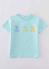 Boy's Boutique Premium Mint Easter Bunny Embroidered Boy Top Matching Sibling