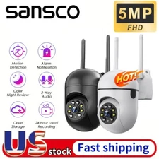 5MP Wi-Fi Outdoor PTZ Security Camera Smart Wireless Audio Color Night Vision