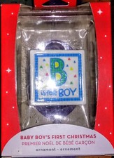 American Greetings Heirloom Ornament 2018 Baby Boy's First Christmas Block