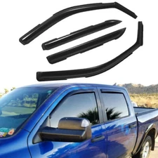 For Dodge Ram 1500 2500 3500 Crew Cab In-Channel Window Visors Sun Rain Guards