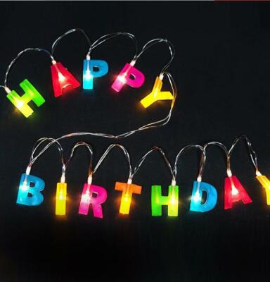 13ft Waterproof LED Happy Birthday Banner – Pre-Assembled Iridescent Letters, Battery Powered, Rainbow Party Decor For Night - View #5